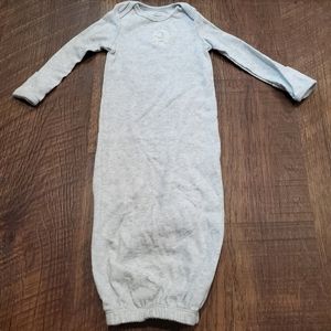 Carters Cotton Gown Sleep Sack Pajamas Baby Elephant White Gray Gender Neutral